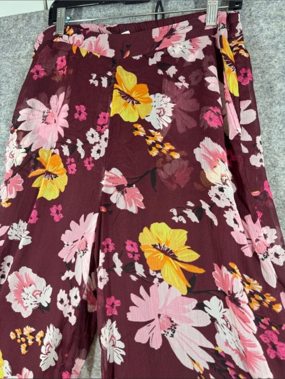 Soaked In Luxury Wide Leg Floral Pull On Pants Large Boho Vacation resort Summer - Picture 3 of 15